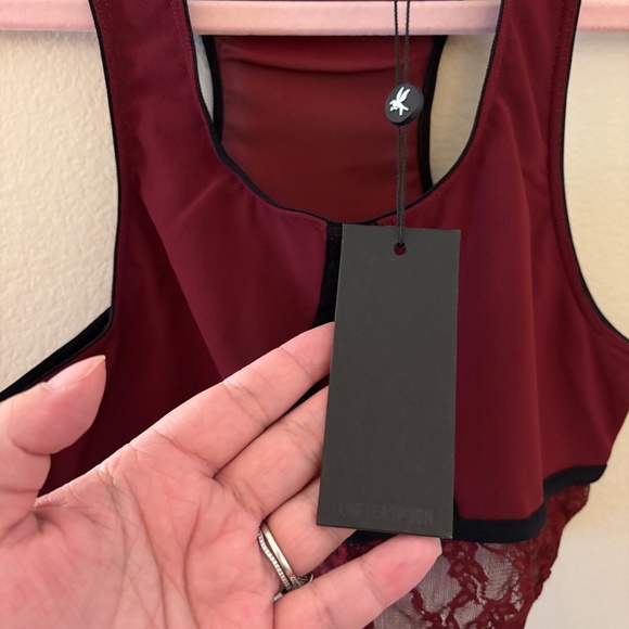 NWT One Teaspoon Wine Mesh Lace Bralette Size Small - Picture 5 of 6